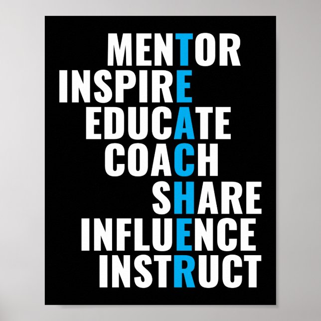 Affiche Mentor Inspire School Nerd Funny Enseignant (Devant)