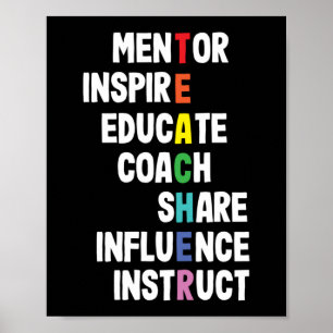 Affiche Mentor Inspire School Nerd Funny Enseignant