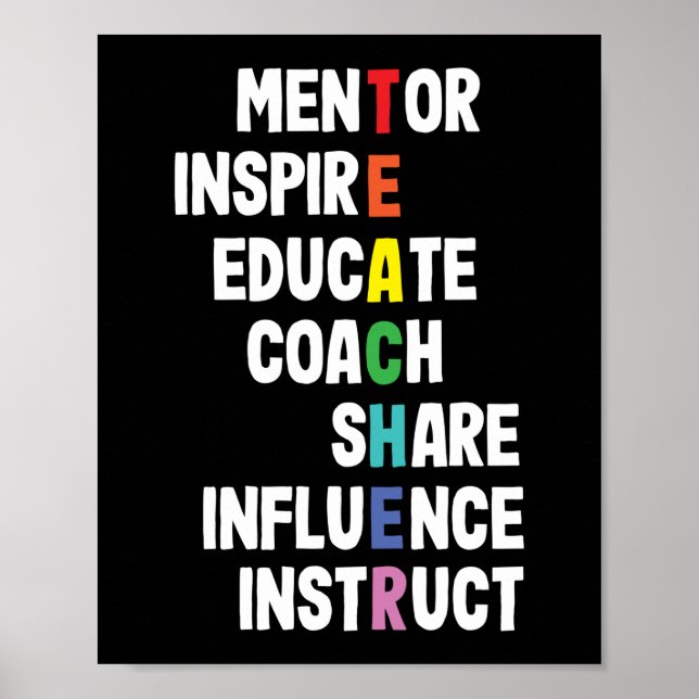 Affiche Mentor Inspire School Nerd Funny Enseignant (Devant)