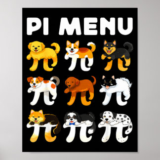 Affiche Menu 3.14 professeur de mathématiques joyeuse jour