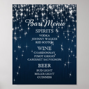Affiche Menu Barre - Charming Star Struck Mariage