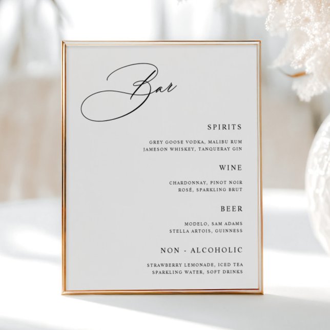 Affiche Menu Barre Mariage simple (Créateur téléchargé)