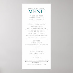Affiche Menu bleu port 4 po x 9 po