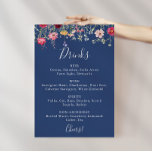 Affiche Menu Boho Multicolor Fleur sauvage Mariage Boisson<br><div class="desc">Cette affiche de menu Boho multicolore fleur sauvage mariage est parfaite pour un mariage rustique. Le design présente un assortiment multicolore de fleurs sauvages roses,  rousses,  violettes,  jaunes,  blanches,  violettes,  rouges,  bordeaux dans un arrière - plan noir.</div>