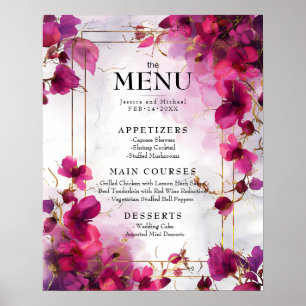 Affiche Menu & Boire Fuchsia Enchantement : Aquarelle