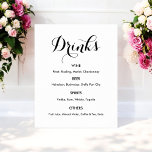 Affiche Menu Boissons Mariage Noir Blanc<br><div class="desc">Panneau de menu de bar de boissons bannière affiche en noir et blanc pour mariage, dîner de répétition, douche de mariée, fiançailles ou toute occasion similaire. Découvrez notre collection de magasin ci-dessous pour les articles assortis. Si vous avez besoin d'une forme différente, style de papier, choisissez la même sous l'option...</div>