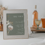 Affiche Menu Boissons pour Mariage de Fleur sauvage de Whi<br><div class="desc">Cette affiche de menu de boissons Whimsical Fleur sauvage Sage mariage est parfaite pour votre mariage boho simple et élégant. Les fleurs sauvages minimalistes d'aquarelle vous feront vivre votre vision ! Le design de jolies fleurs blanches et dorées, avec des touches de violet et de jaune, complètera votre rêve de...</div>