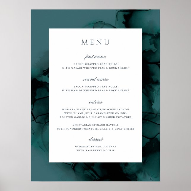 Affiche Menu Buffet Encre Verte (Devant)