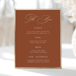 Affiche Menu Classic Terracotta Mariage Bar