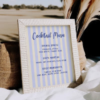 Menu Cocktail Fête des mariées à rayures