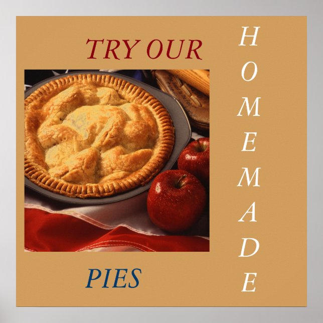 AFFICHE MENU D'AFFICHAGE D'ART APPLE PIE (Devant)