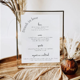 Affiche Menu d'affichage de la barre Mariage moderne