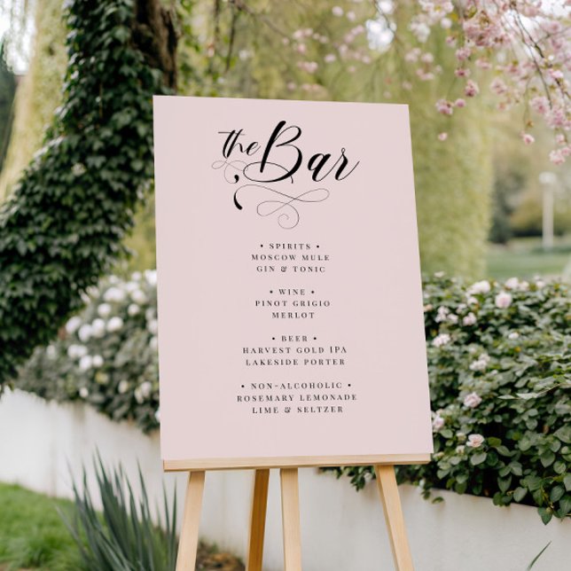 Affiche Menu de bar de mariage classique calligraphié élég (Créateur téléchargé)