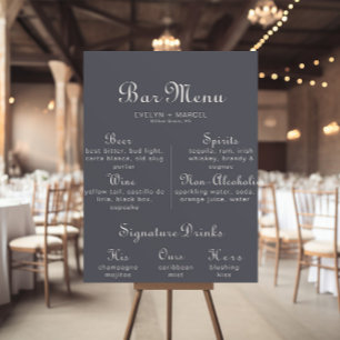 Affiche Menu de bar de mariage minimaliste d'hiver  