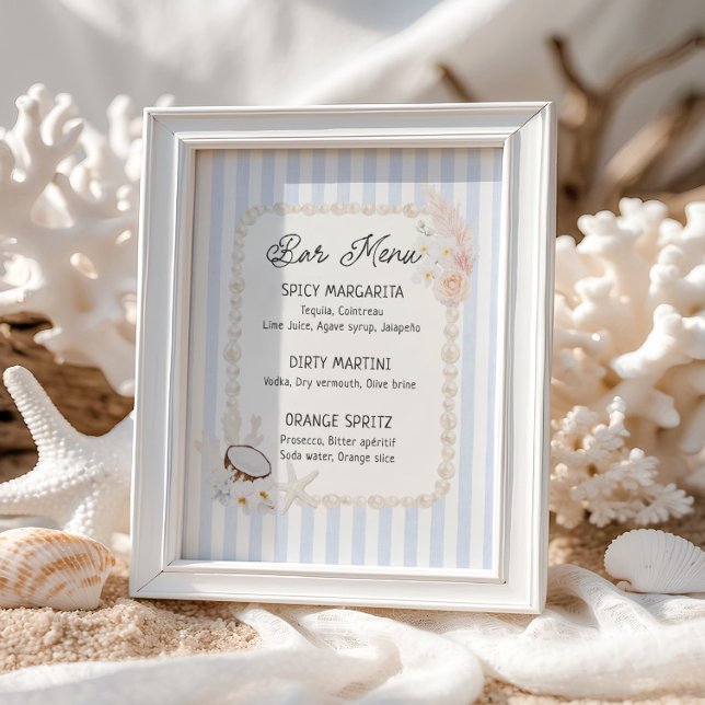 Affiche Menu de Bar pour une Baby Shower de Mariée sur le  (Créateur téléchargé)