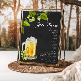 Affiche Menu de bière de mariage Love Is Brewing