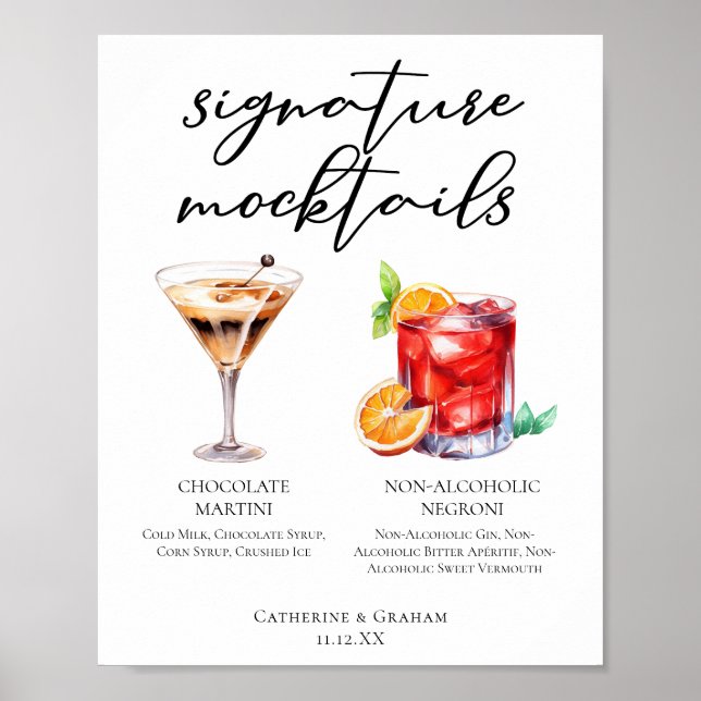 Affiche Menu de boissons sans alcool sophistiquées pour ma (Devant)