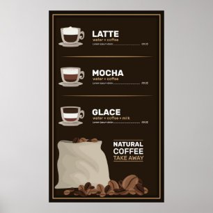 Affiche Menu de café