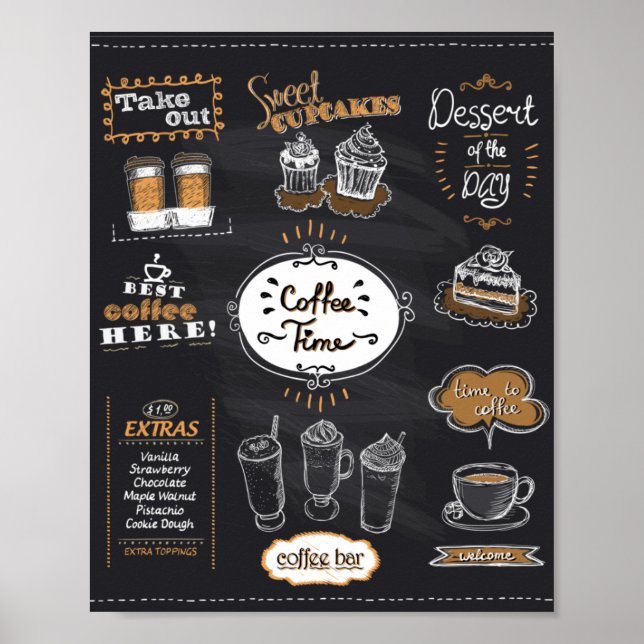 Affiche Menu de café (Devant)
