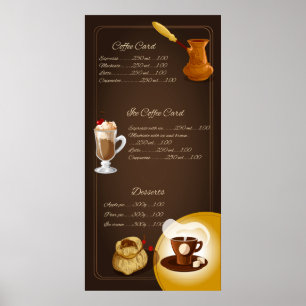 Affiche Menu de café illustré élégant