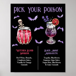 Affiche Menu de cocktails Halloween 2 Choisir votre poison