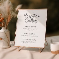 Menu de cocktails manuscrits Whimsical