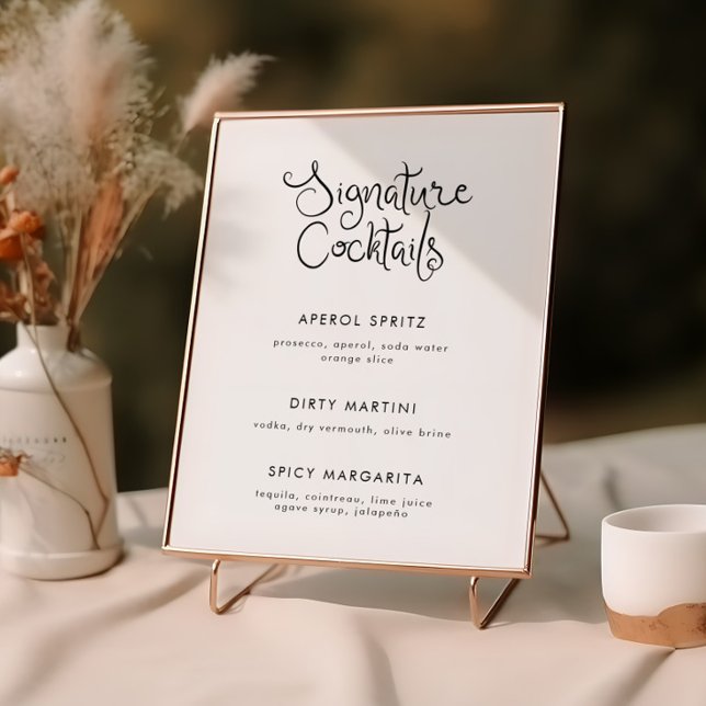 Affiche Menu de cocktails manuscrits Whimsical (Créateur téléchargé)