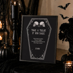 Affiche Menu de desserts de mariage gothique Halloween ave