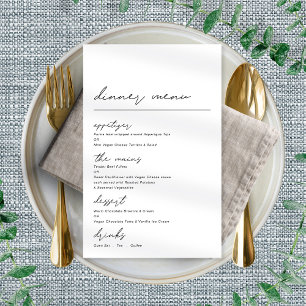 Affiche Menu de dîner de script simple pour toutes occasio