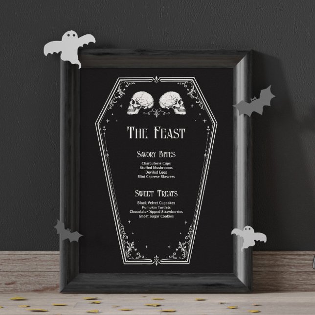 Affiche Menu de la Baby Shower de Halloween pour la Mariée (Créateur téléchargé)