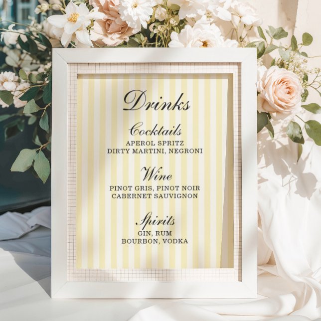 Affiche Menu de la barre de bandes jaunes souples (Créateur téléchargé)