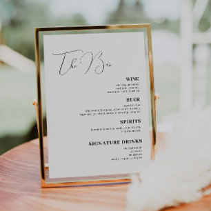 Affiche Menu de la barre de boissons minimaliste pour Mari