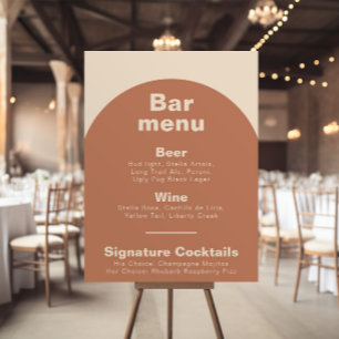 Affiche Menu de la barre de Mariage officielle minimaliste