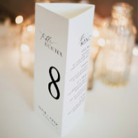 Menu de Mariage à trois volets minimaliste Ellesme