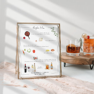 Affiche Menu de mariage sur mesure illustré