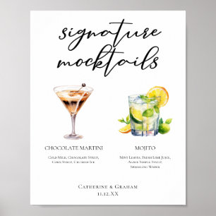Affiche Menu de Mocktails Signature Chic Mojito Vierge Mar