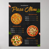 Menu de pizza éditable Pizzaria Menu de restaurant