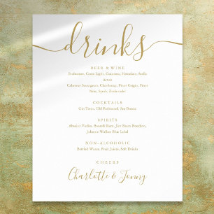 Affiche Menu des boissons à signature dorée