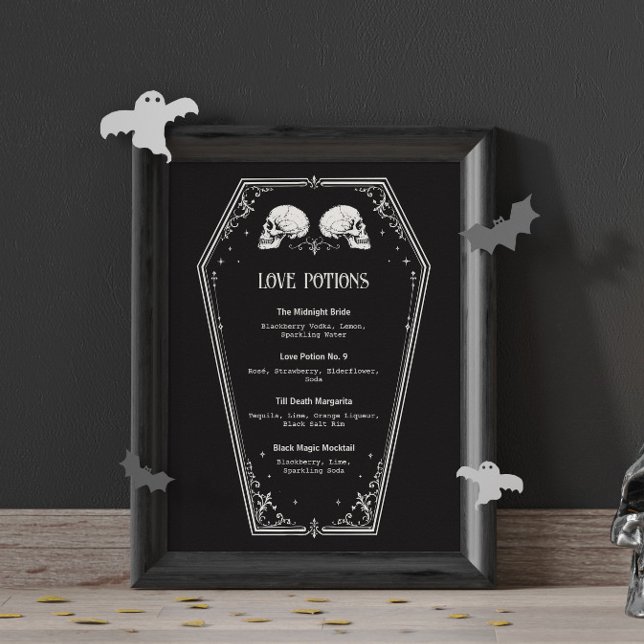 Affiche Menu des boissons de la douche nuptiale d'Hallowee (Créateur téléchargé)