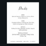 Affiche Menu des boissons de Natasha Black pour mariage ru<br><div class="desc">Ce panneau de mariage élégant pour les boissons permet à vos invités de connaître le menu du bar. Il présente un script calligraphié rustique, noir et manuscrit ainsi qu'une typographie épurée pour un look chic, moderne et minimaliste. Conçu pour correspondre à notre élégante collection de mariage Natasha. N'oubliez pas de...</div>