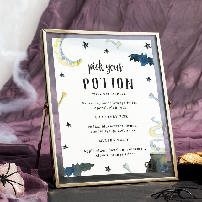 Affiche Menu des boissons pour Baby Shower Halloween « Cho (Créateur téléchargé)