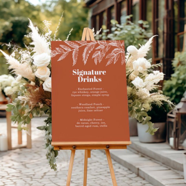 Affiche Menu des boissons signatures de la forêt botanique (Créateur téléchargé)