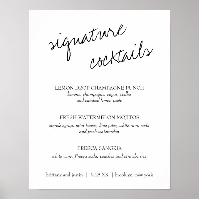 Affiche Menu des Cocktails Signature de Bretagne Signe de  (Devant)