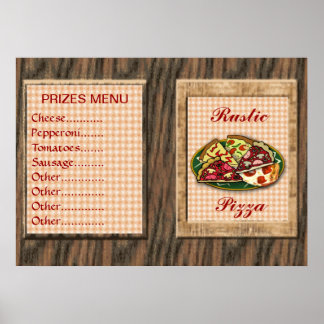 Affiche Menu des prix des pizzas