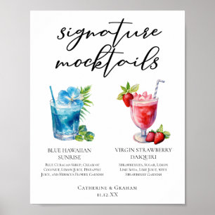 Affiche Menu d'été Mocktails Signature Plage