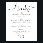 Affiche Menu du bar à boissons de mariage noir et blanc<br><div class="desc">Mariage de script noir et blanc boissons affiche menu. Convient pour l'anniversaire,  l'anniversaire et toute autre fête. Veuillez me contacter si vous avez besoin d'autres articles.</div>