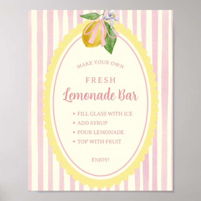 Affiche Menu du bar à limonade fraîche (Devant)