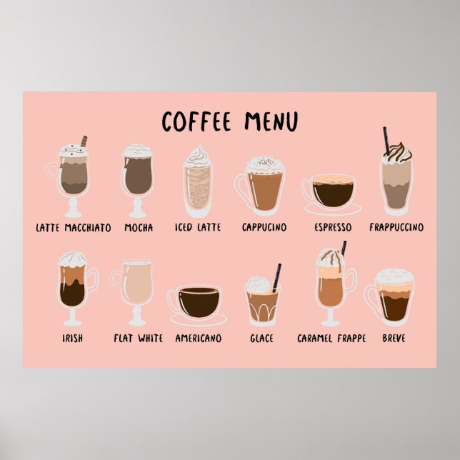 Affiche Menu du café (Devant)