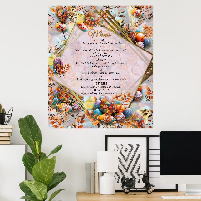 Affiche Menu du dimanche de Pâques (Bureau à domicile)