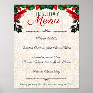 Affiche Menu du dîner du chef Noël